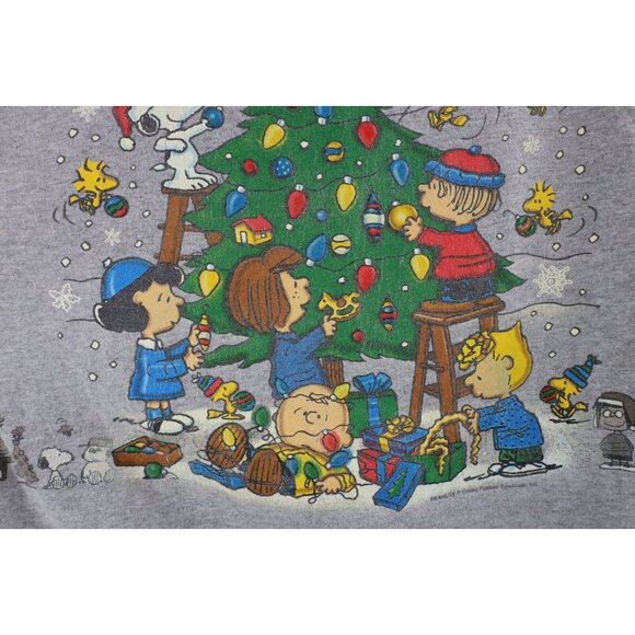 Vintage 90s Peanuts Charlie Brown Mens Medium All Over Print Christmas T-Shirt - Picture 13 of 16